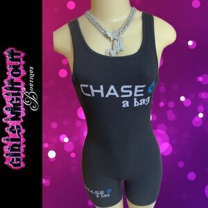 “Chase A Bag” shorts romper